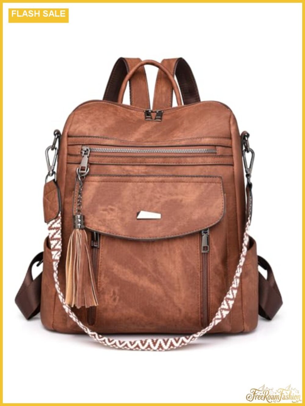 PU Leather Convertible Backpack Purse for Women with Laptop Compartment